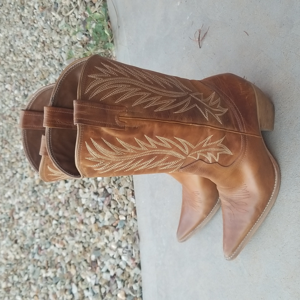 Penny Loves Kenny Made in Brazil Tan Leather Embroidered Western  Boots Size 9
